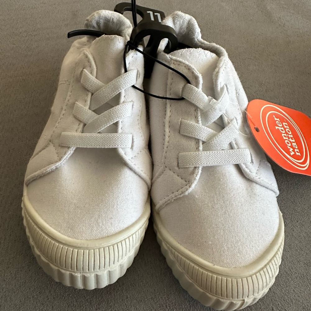 Wonder Nation Kids Classic White Sneakers